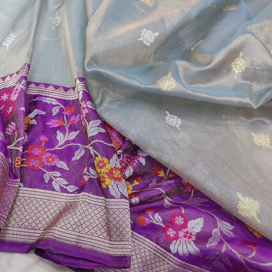 Kiara tissue handwoven saree - Saffronfashionindia