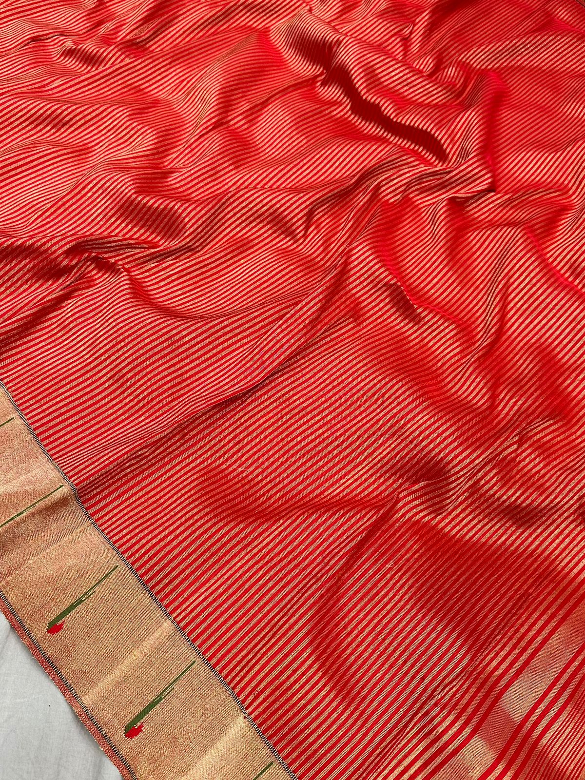 Rangbhara muniya Paithani saree - Saffronfashionindia
