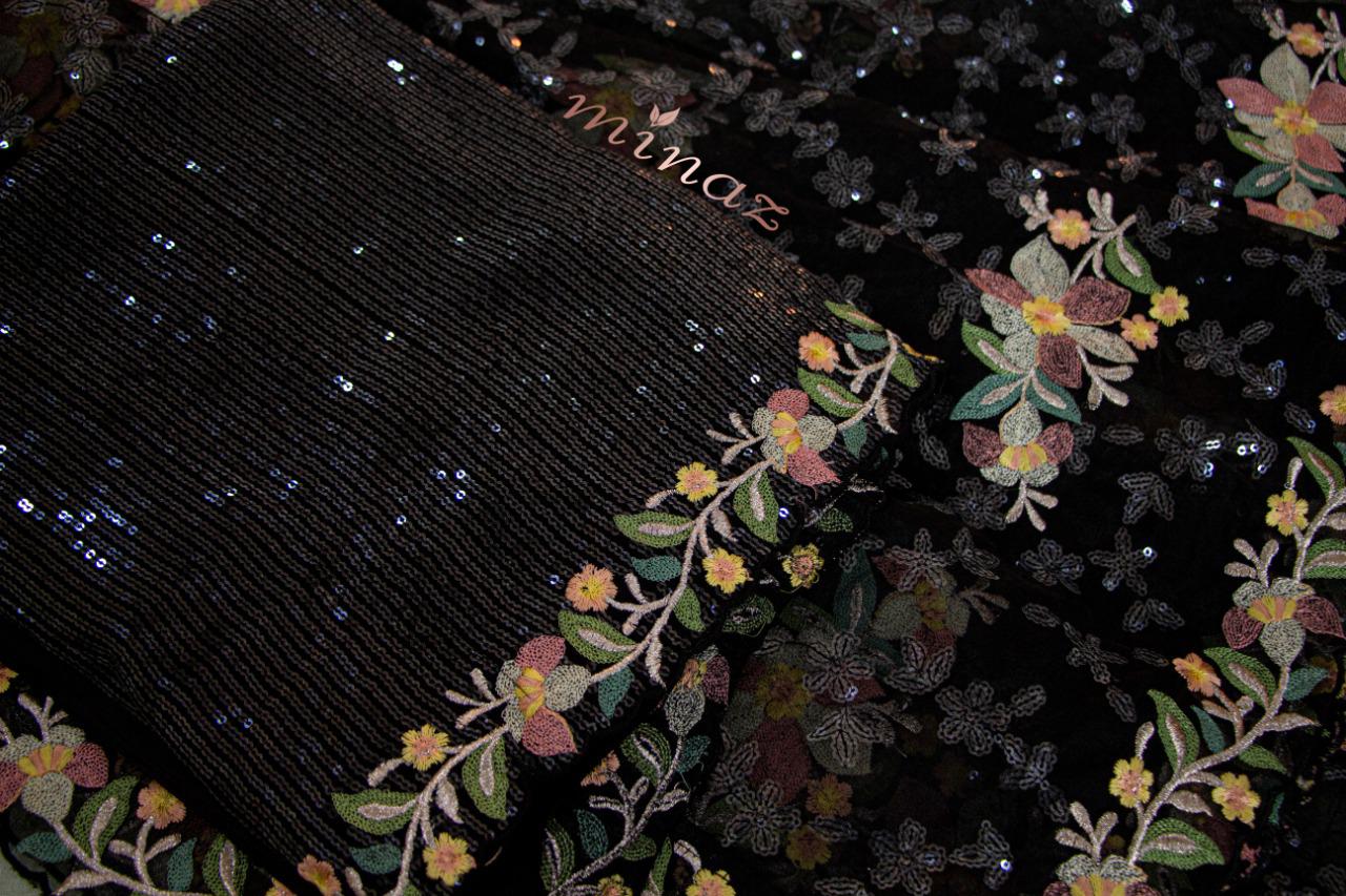 Stunning black gorgette sequins salwar suit - Saffronfashionindia