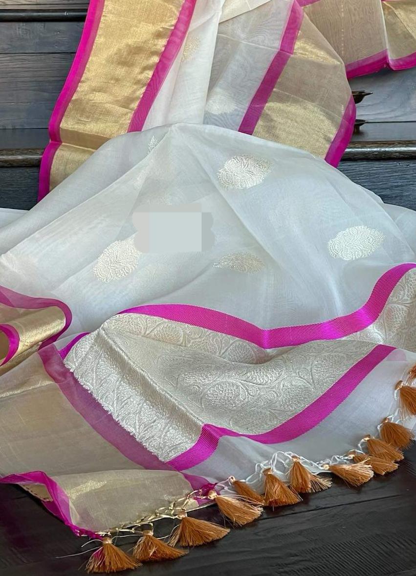 Arzoo kora banarsi saree - Saffronfashionindia