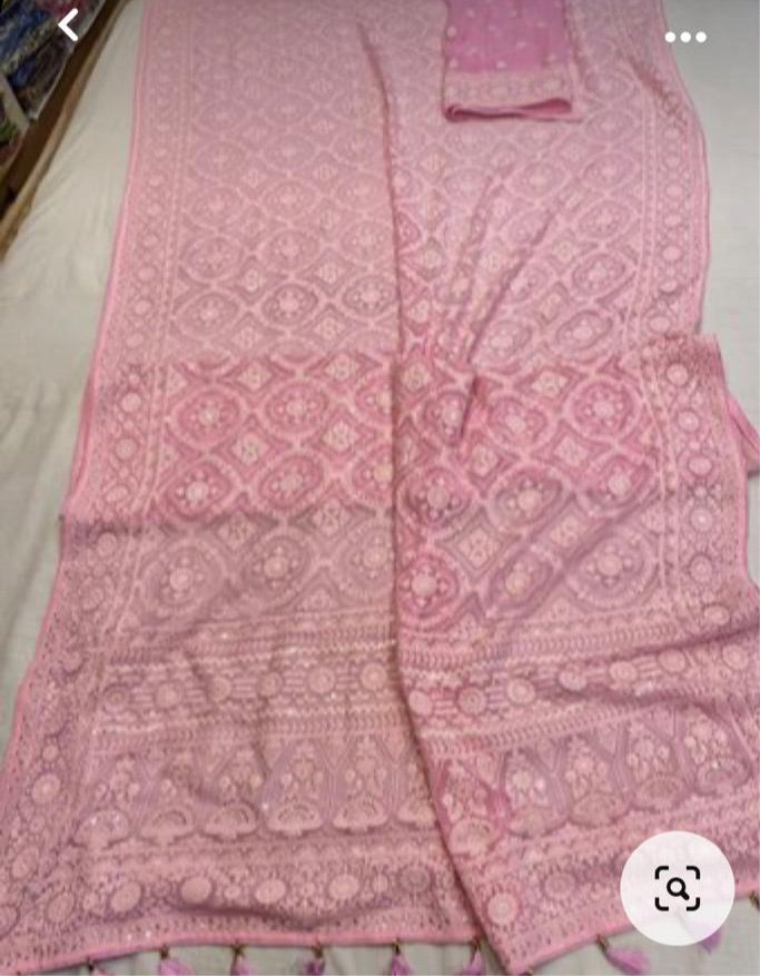 Nishabd pink Chikankari saree - Saffronfashionindia