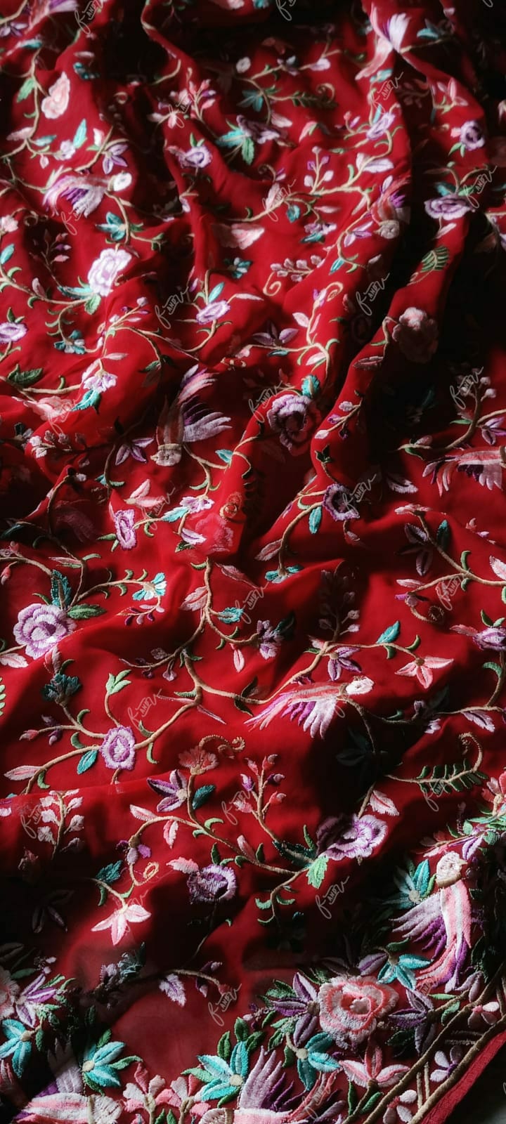 Velecia embroidery saree - Saffronfashionindia