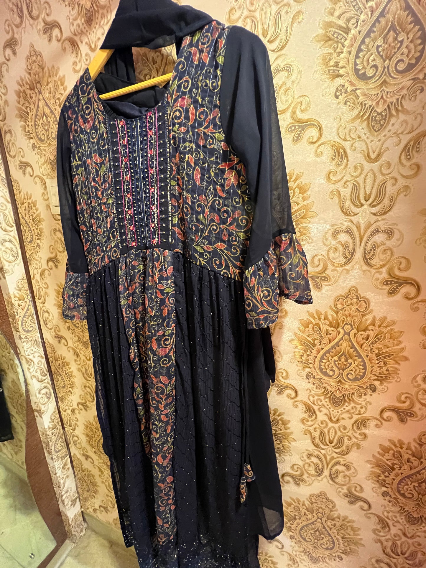 Sushma gorgette kurta dress - Saffronfashionindia