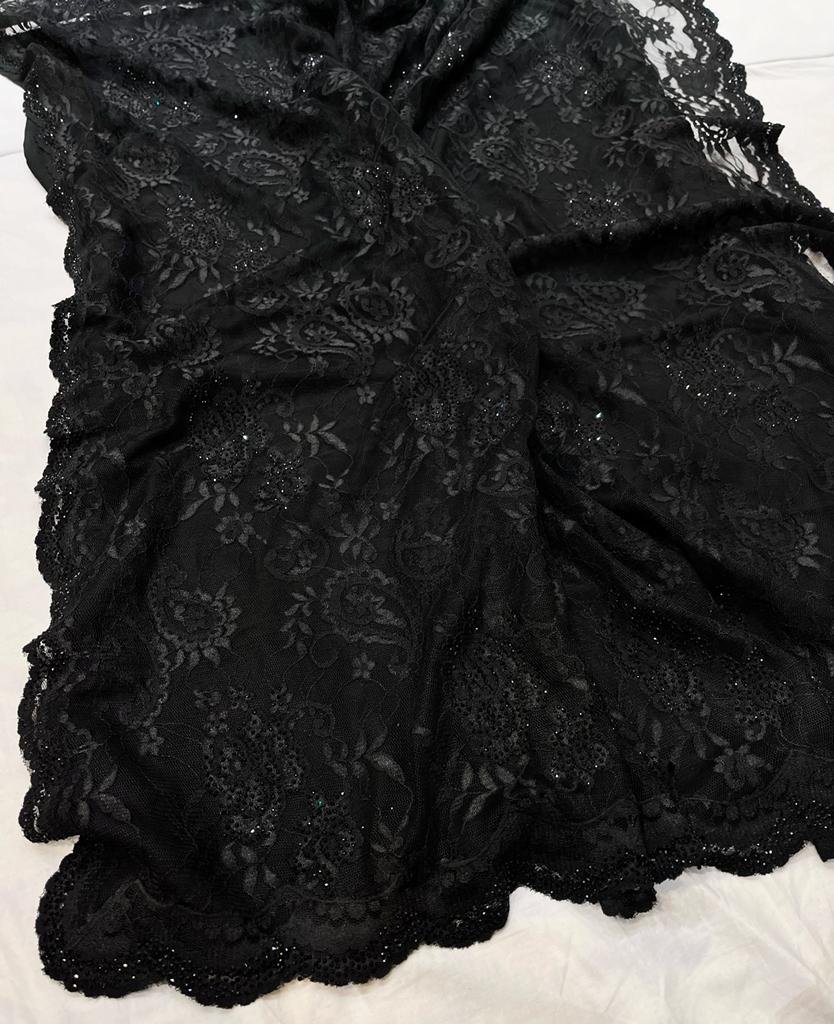 Lacy Swarovski saree - Saffronfashionindia