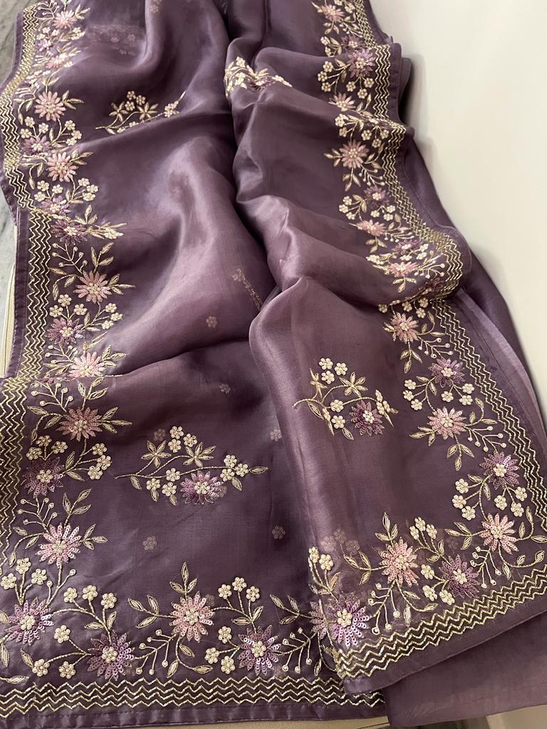 Mishika organza saree - Saffronfashionindia