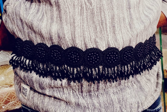 Pearl beaded waist belt - Saffronfashionindia