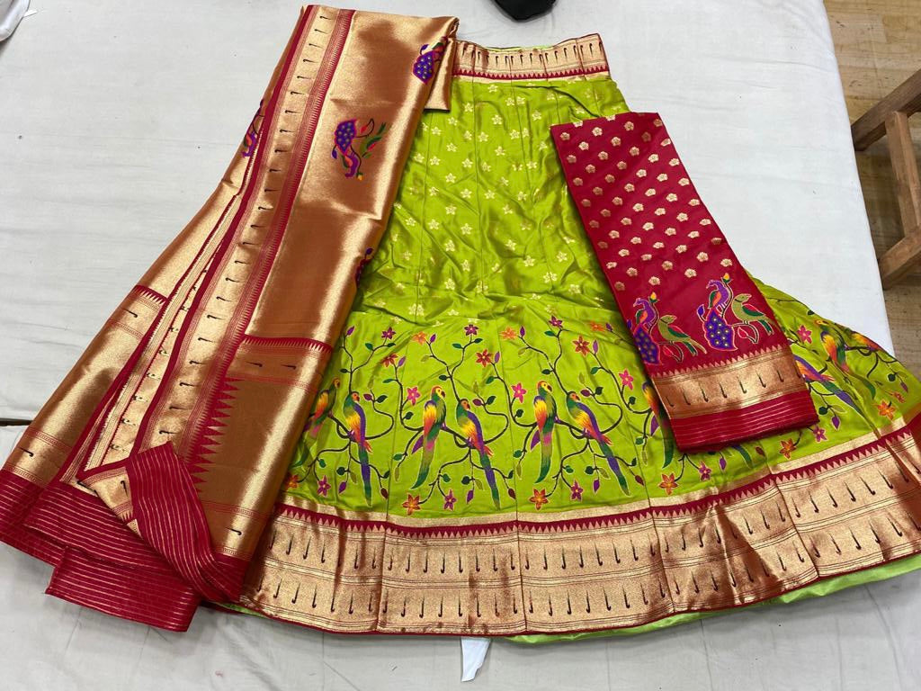 Meenakari Paithani lehangas - Saffronfashionindia