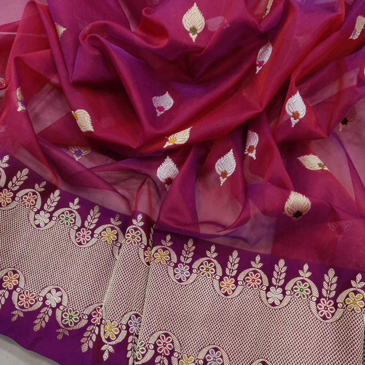 Susan kora handwoven saree - Saffronfashionindia