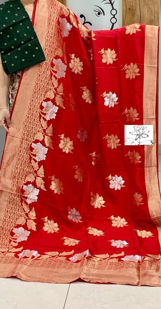 Gulshan moonga saree - Saffronfashionindia