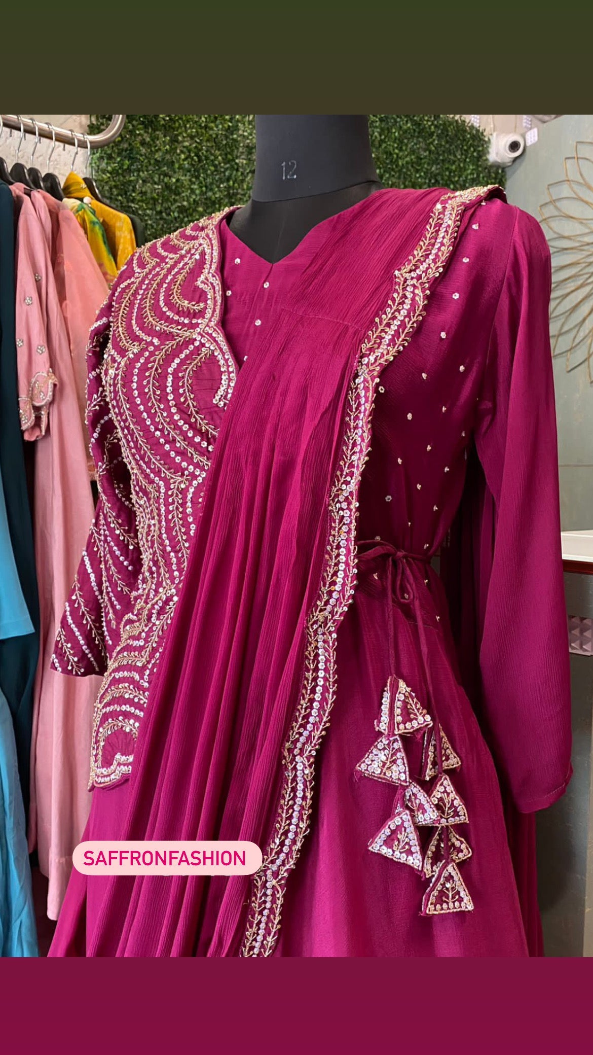 Nina chinon draping dress Saffron fashion