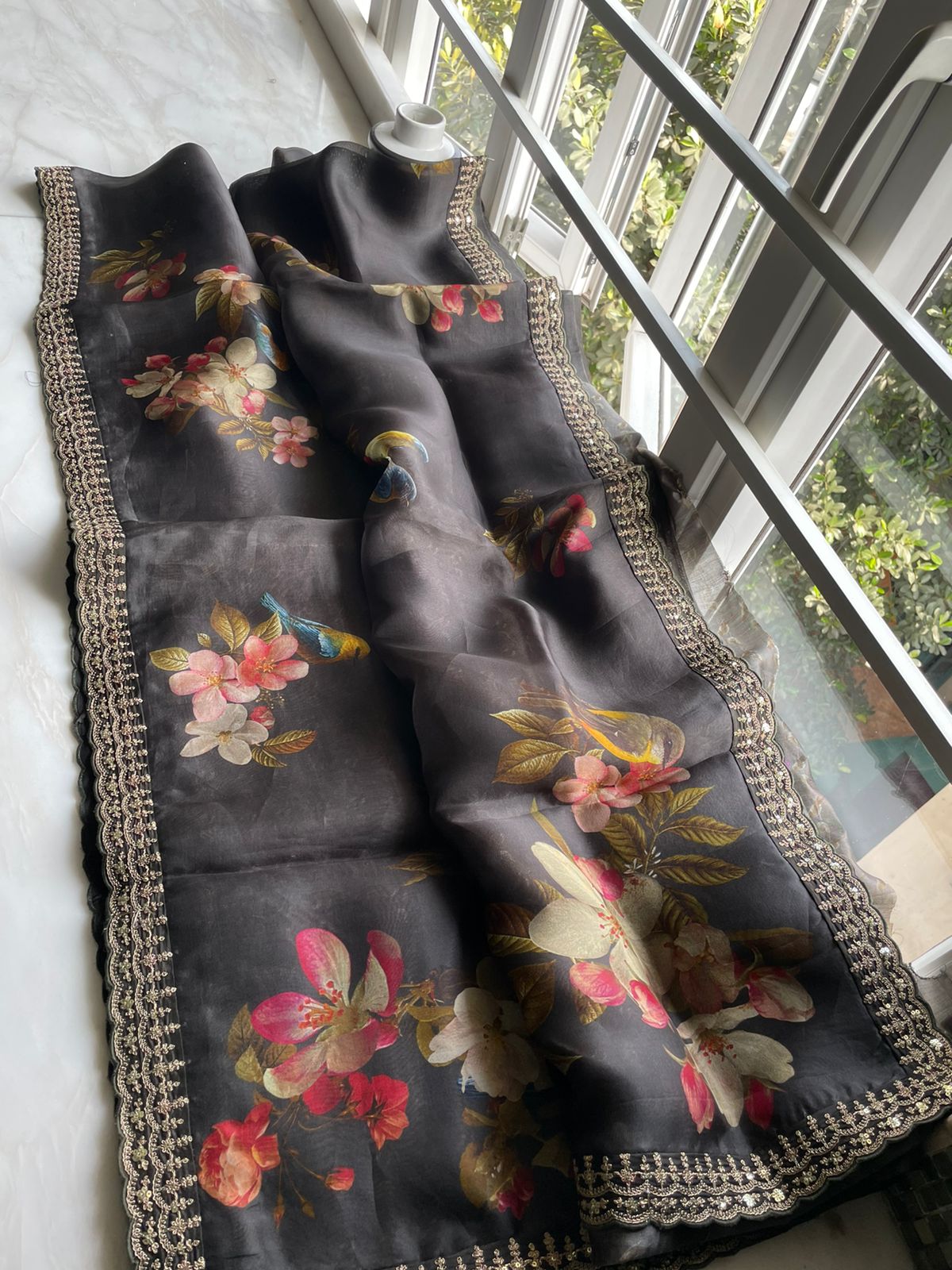 Beautiful organza saree - Saffronfashionindia