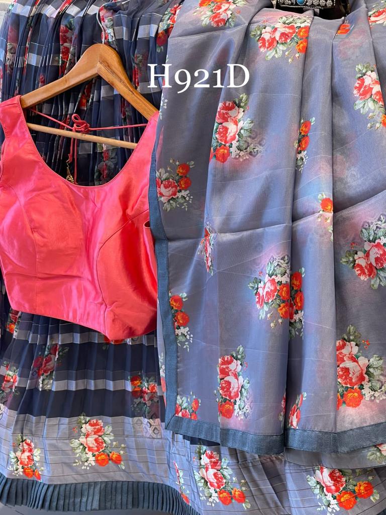 Floral printed lehangas - Saffronfashionindia