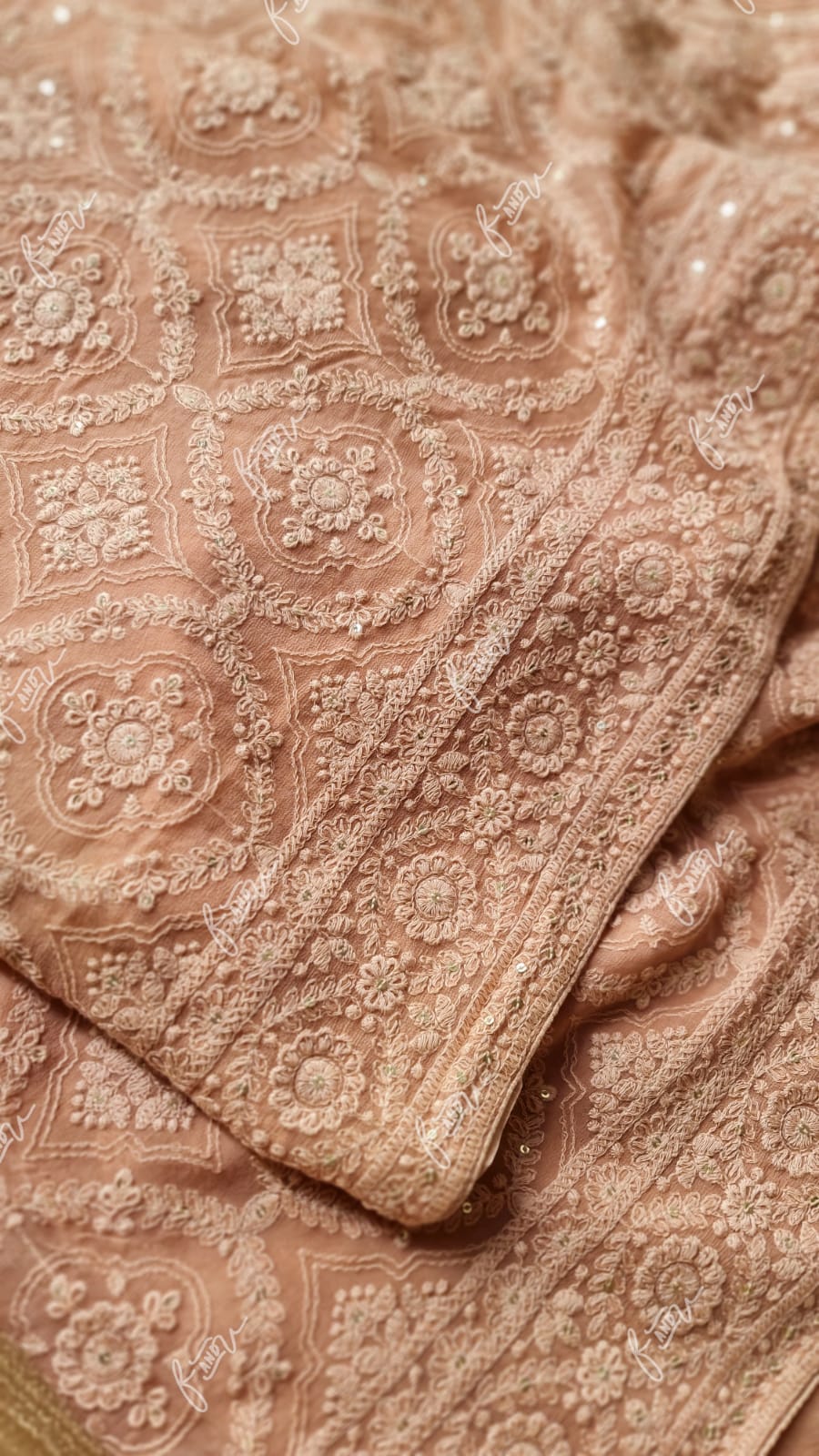 Kruti Chikankari Embroidery saree - Saffronfashionindia