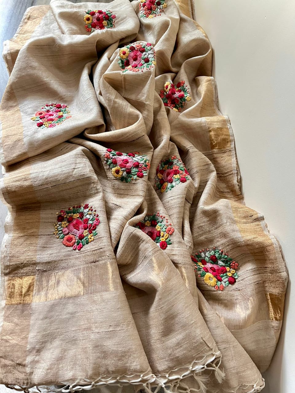 Desi tussar saree - Saffronfashionindia