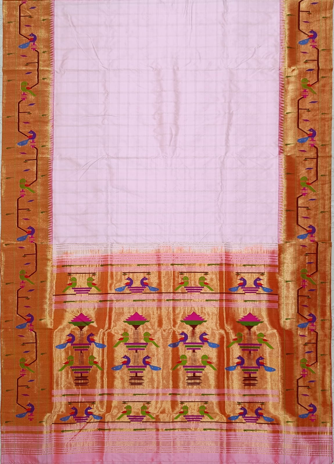 Vernia handloom peacock inspired Paithani saree - Saffronfashionindia