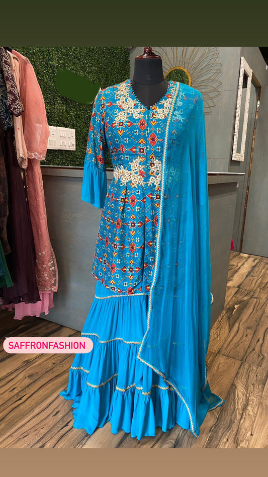 Firoza peplum kurta set - Saffronfashionindia