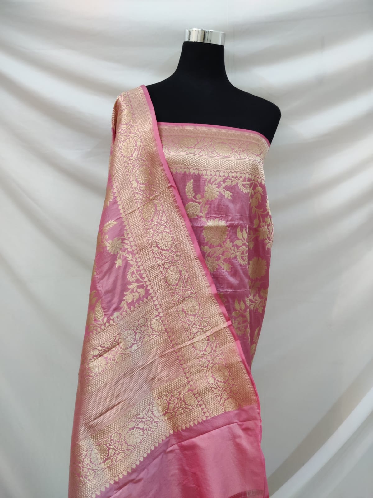 Katan handwoven silk dupatta - Saffronfashionindia