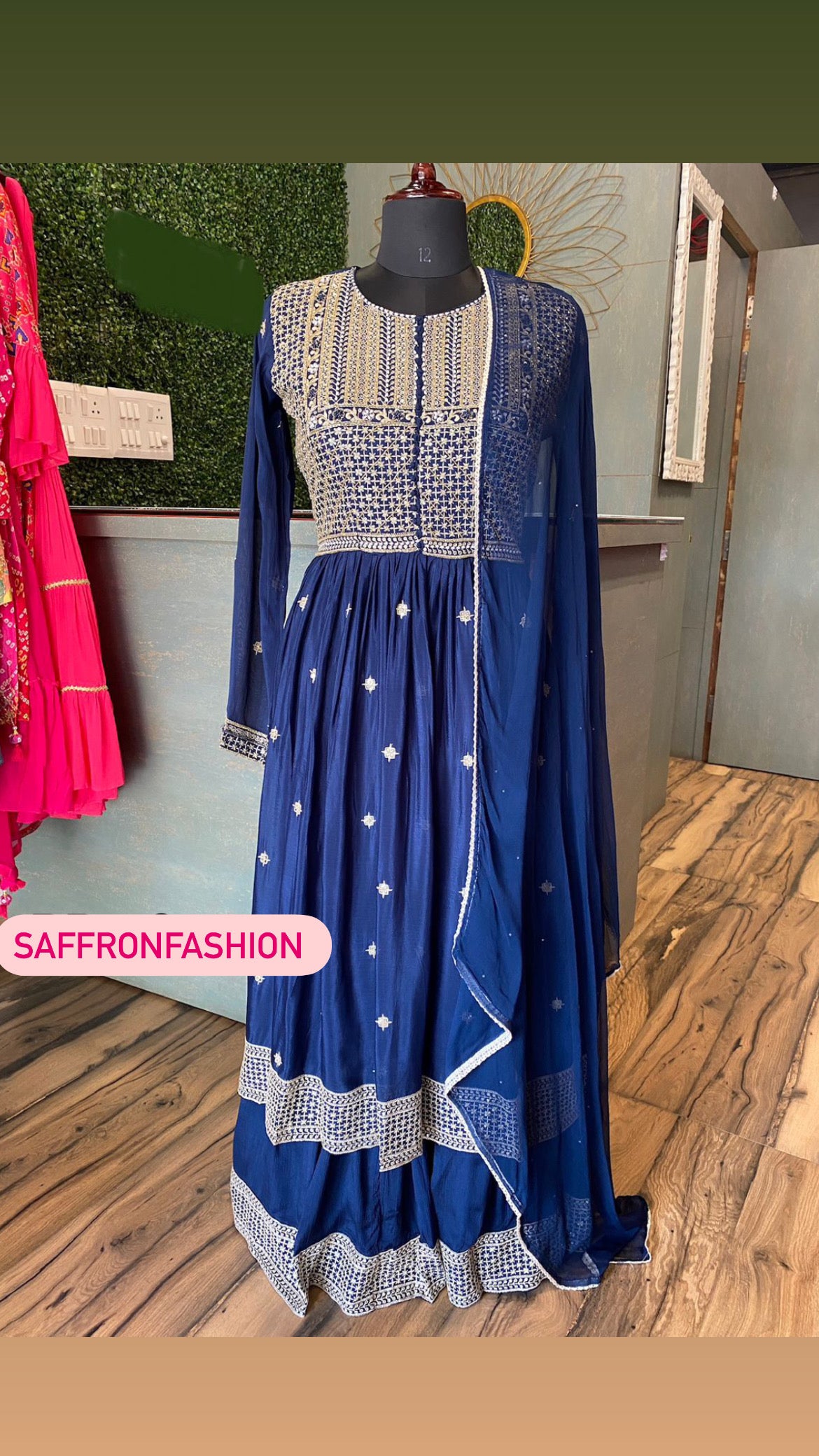 Fenicia Royal blue dress - Saffronfashionindia