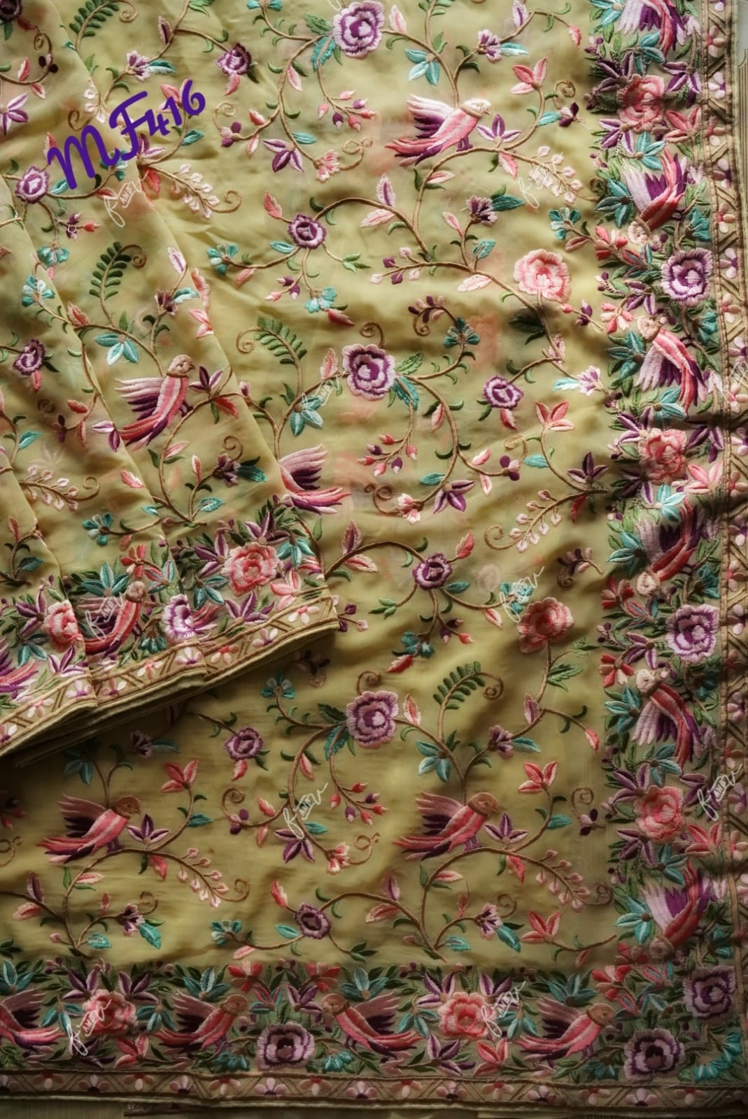Velecia embroidery saree - Saffronfashionindia