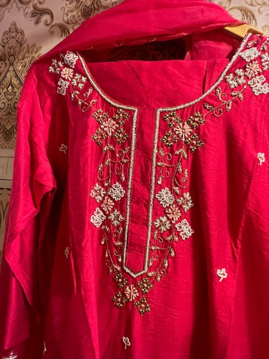Valentine red hot salwar suit - Saffronfashionindia