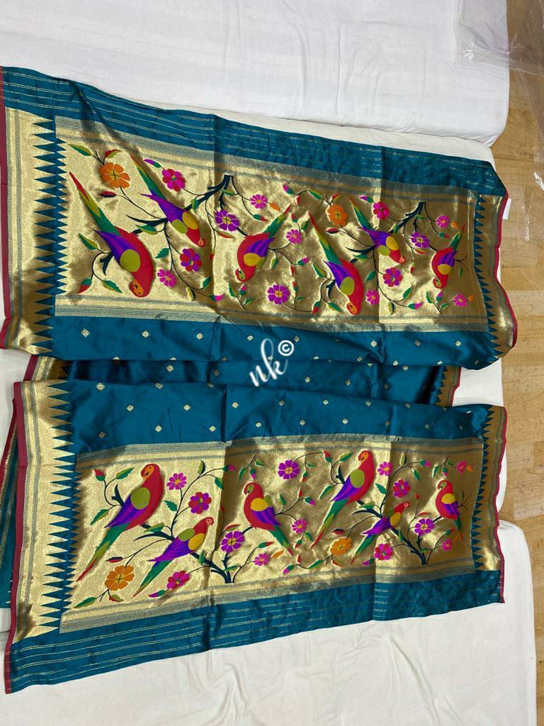 Parrot inspired dupatta - Saffronfashionindia