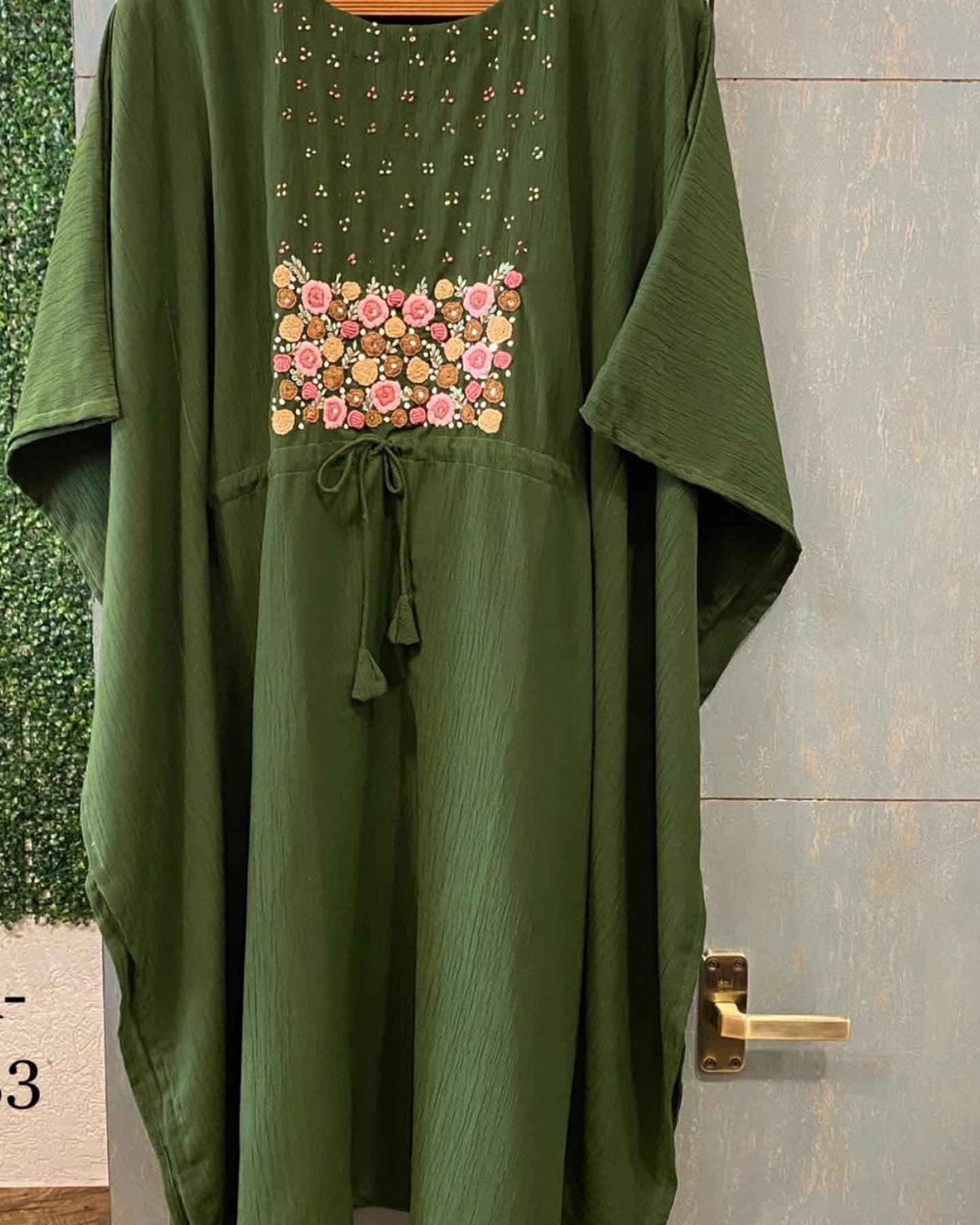 Emerald kaftan - Saffronfashionindia