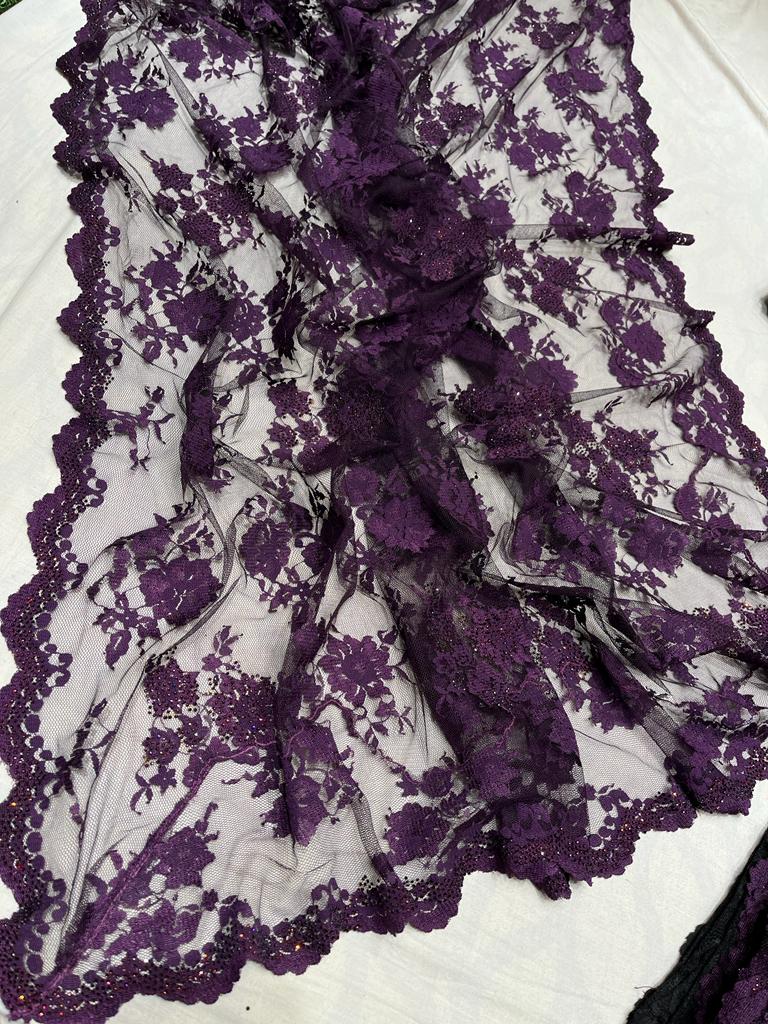 Lacy Swarovski saree - Saffronfashionindia