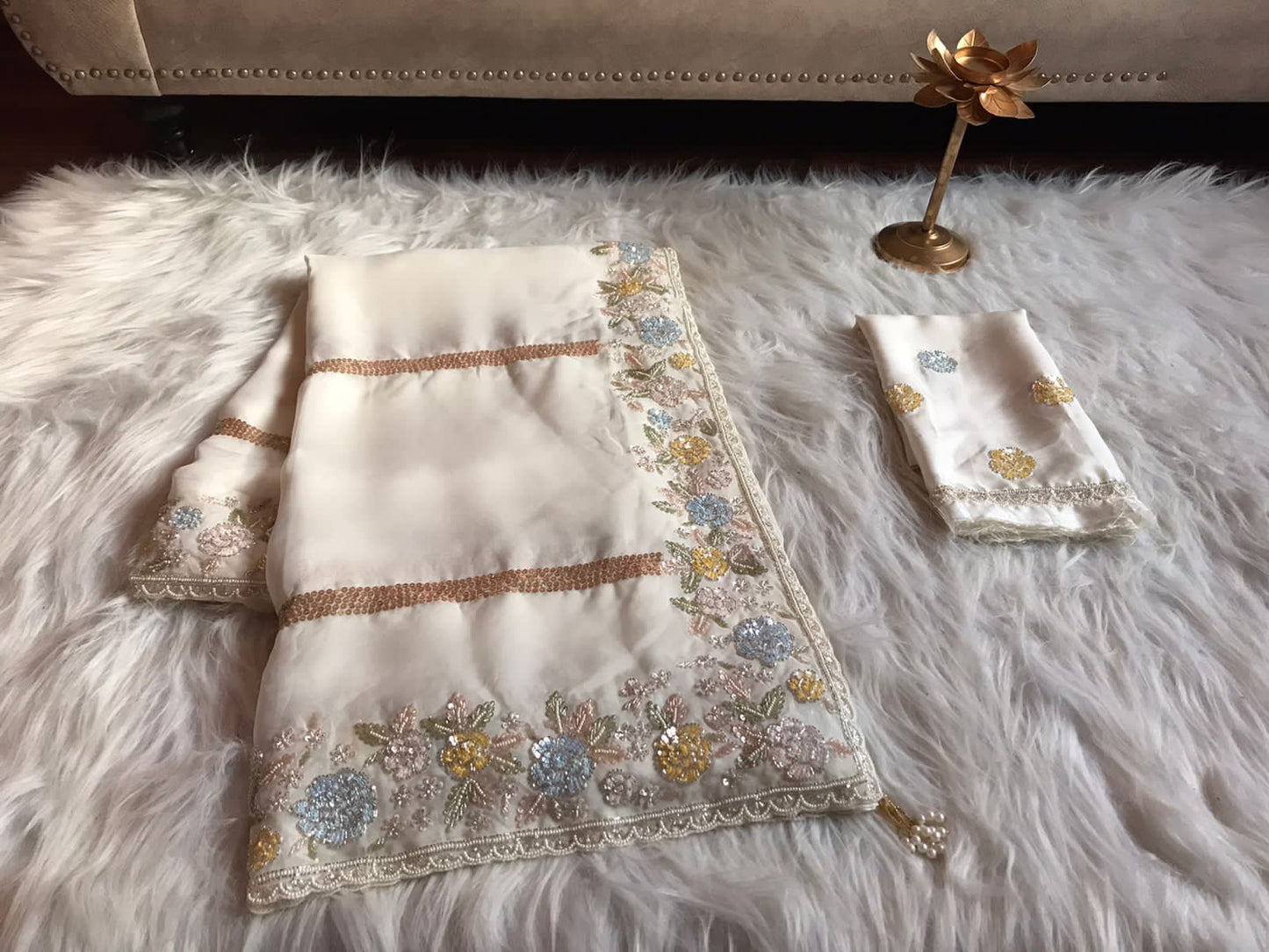 Urvisha premium organza saree - Saffronfashionindia