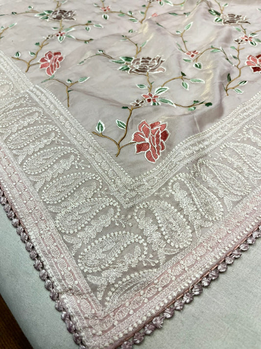 Naisha organza Chikankari saree - Saffronfashionindia