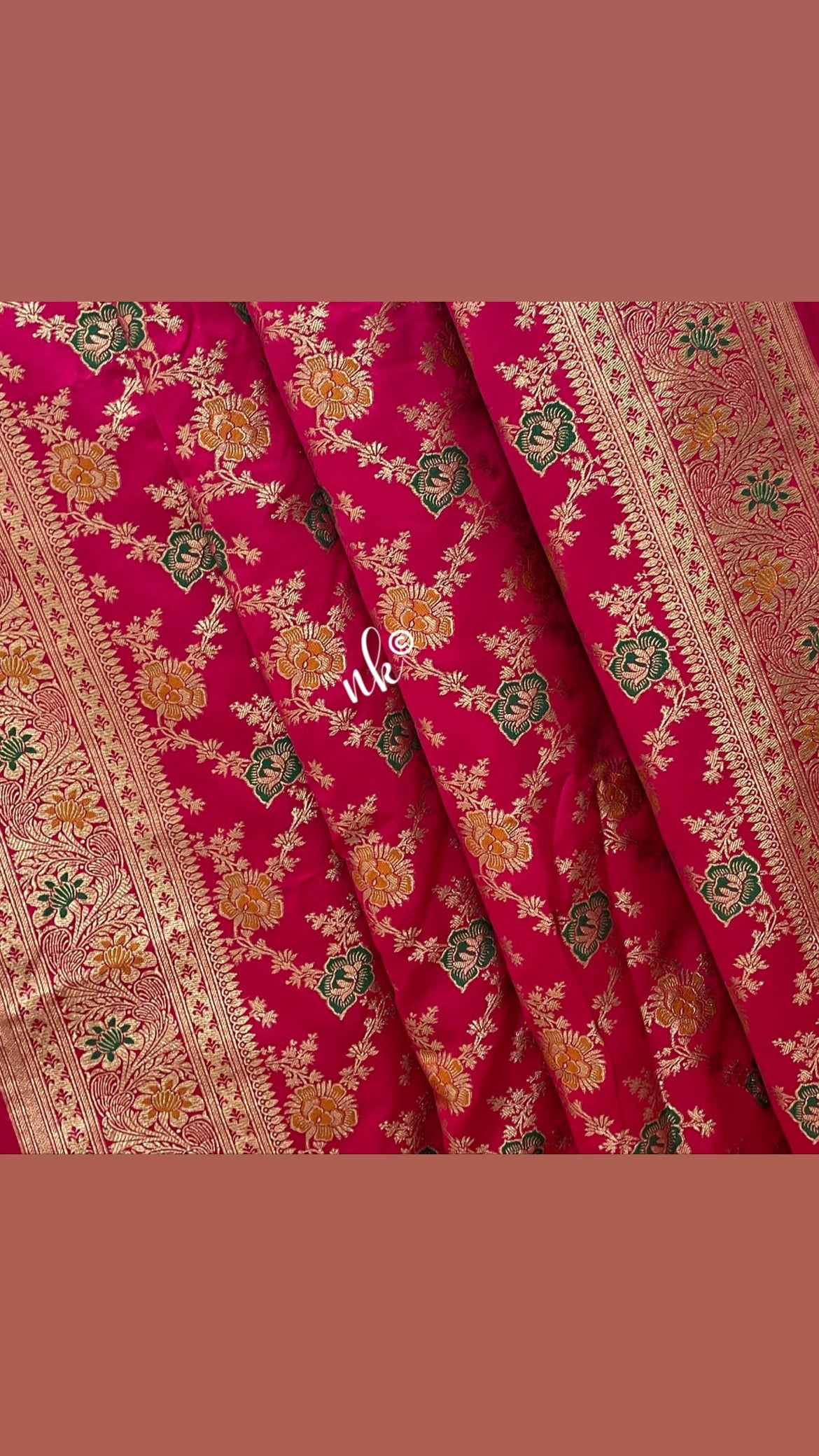 Pink Meenakari floral saree - Saffronfashionindia