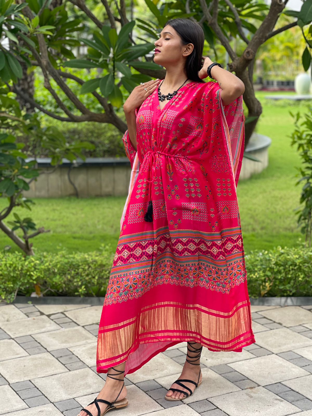 Panika gajji silk kaftan - Saffronfashionindia