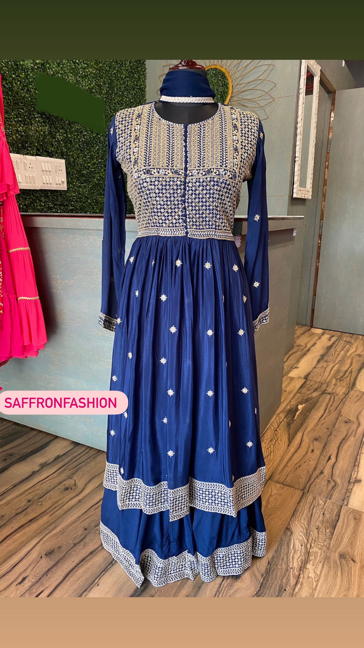 Fenicia Royal blue dress - Saffronfashionindia