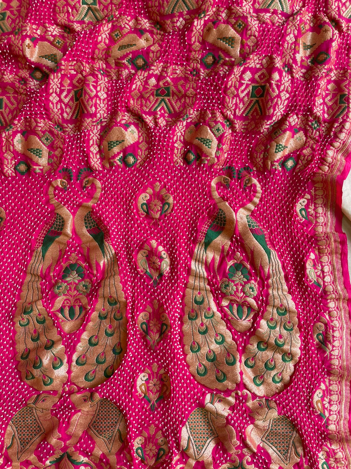 Morni inspired bandhej pink dupatta - Saffronfashionindia
