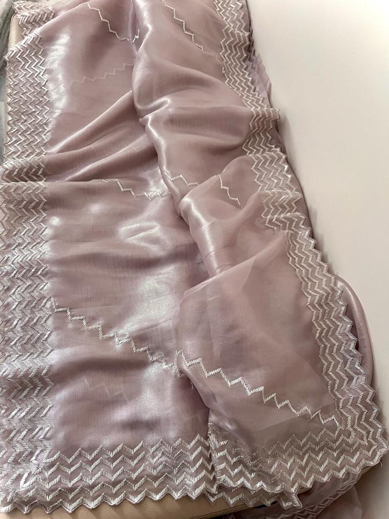 Kinisha tissue partywear saree - Saffronfashionindia