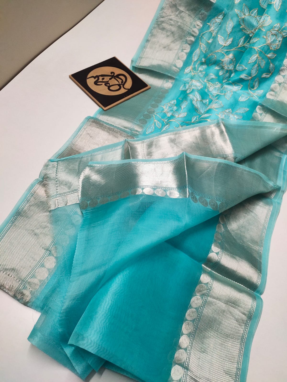 Banarsi kora saree - Saffronfashionindia