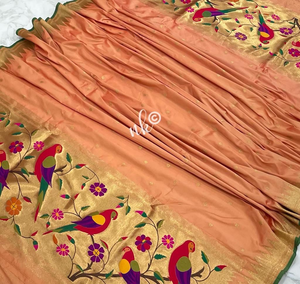 Parrot inspired dupatta - Saffronfashionindia