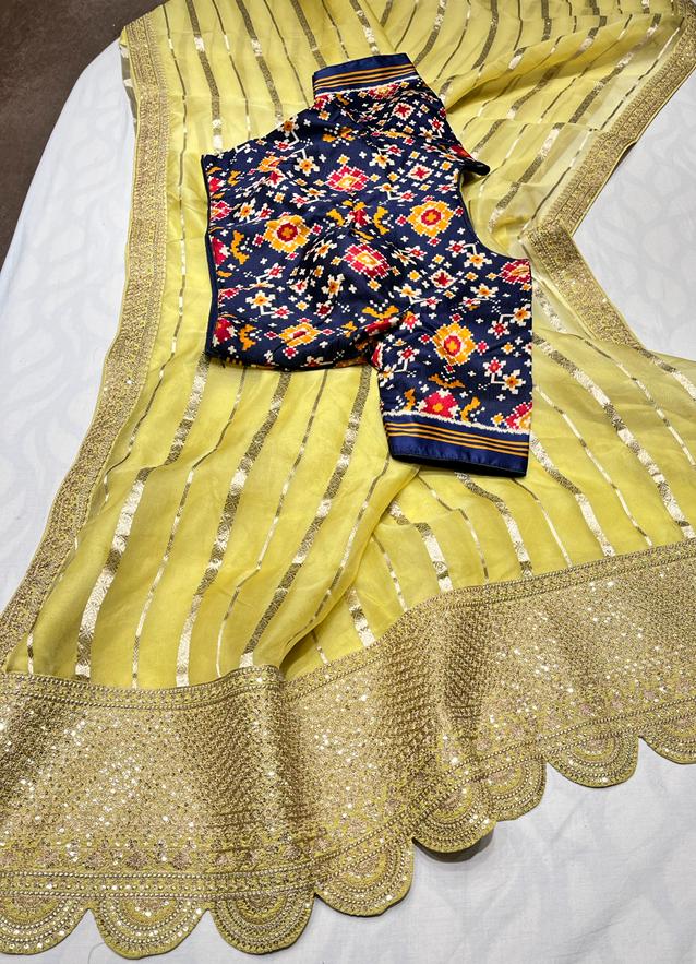Kora stripes saree - Saffronfashionindia