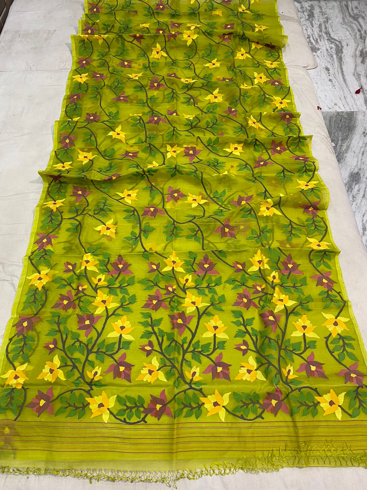 Kinshi jamdani saree - Saffronfashionindia