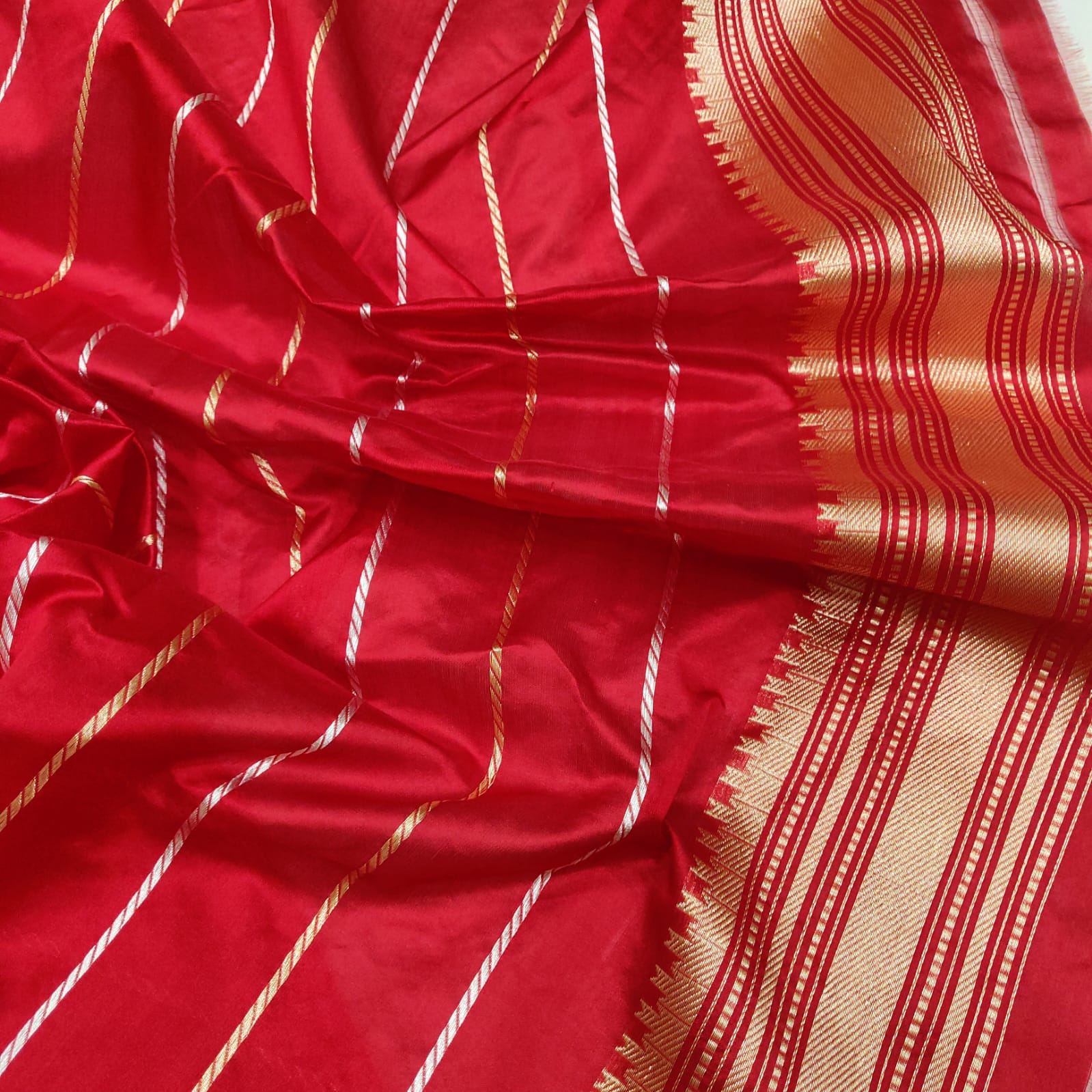 Green kora tissue silk saree - Saffronfashionindia