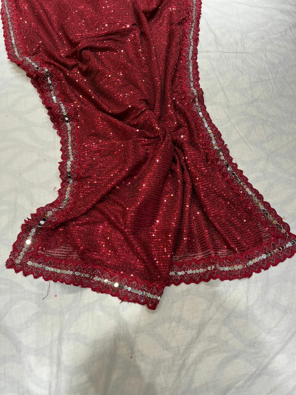 Sequins net saree - Saffronfashionindia