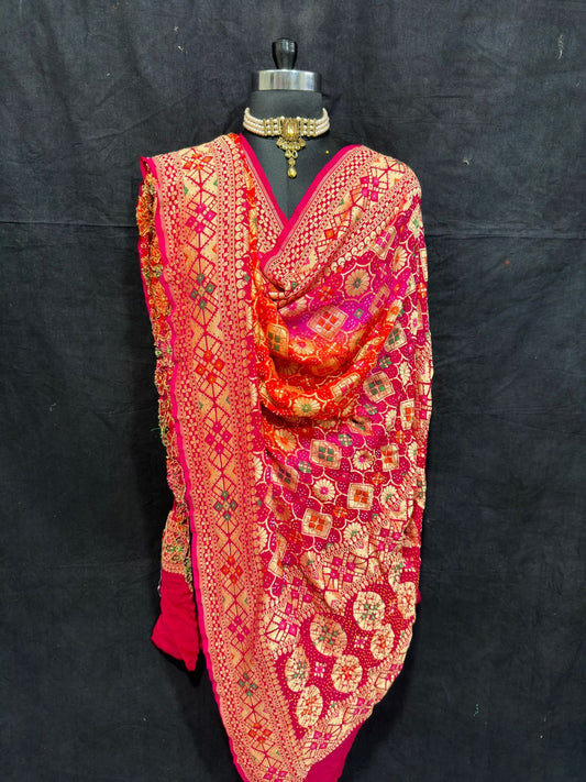 Kohli Meenakari bandhej dupatta - Saffronfashionindia