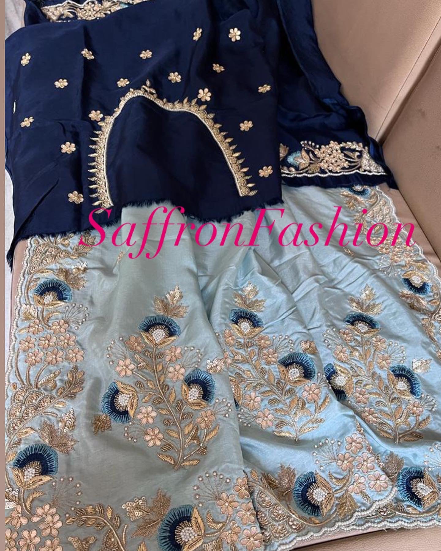 Navesha gottapatti zardosi saree - Saffronfashionindia