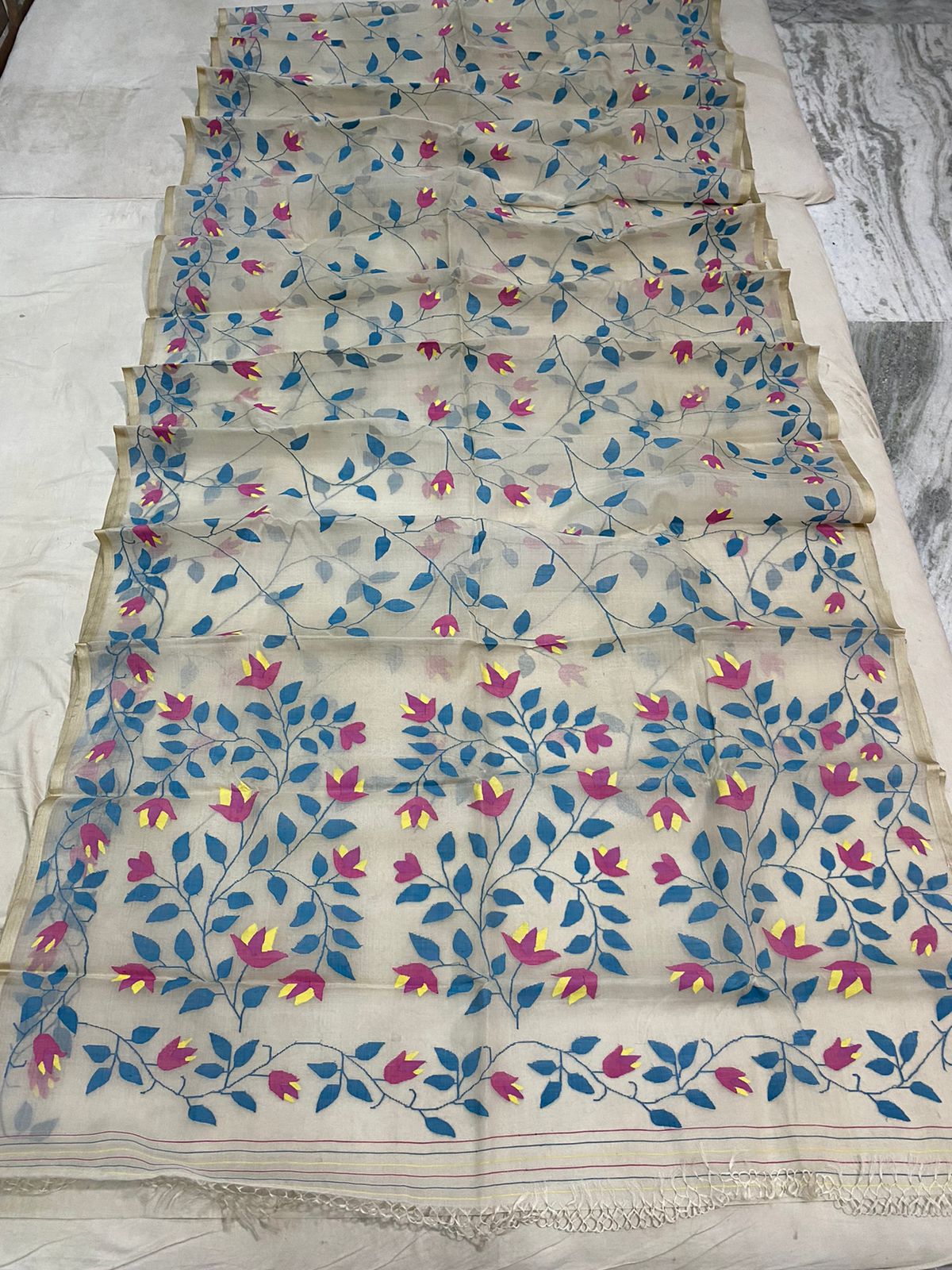 Indiana tantuj jamdani saree - Saffronfashionindia