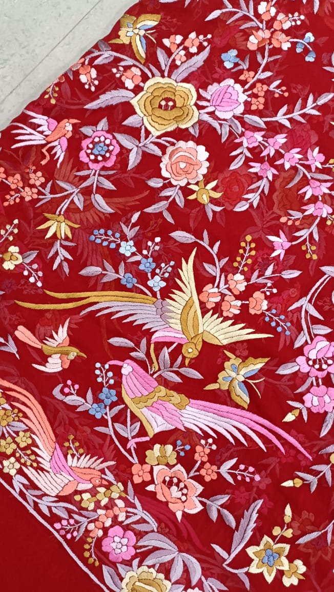 Red riding inspired Parsi saree - Saffronfashionindia