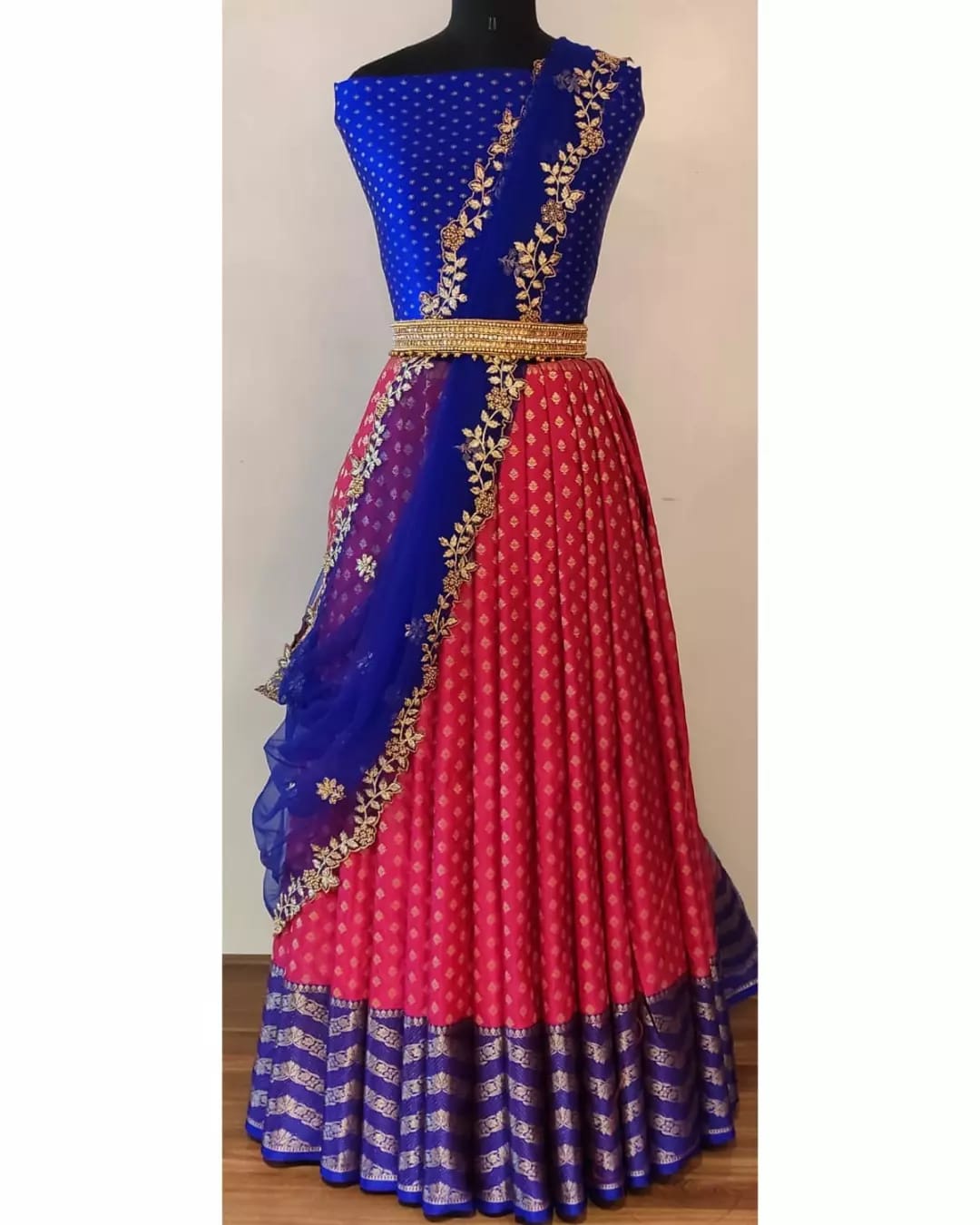 Banarsi pattu kanchi lehanga - Saffronfashionindia