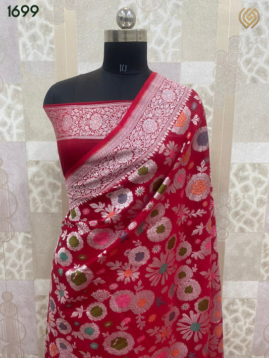 Shainaz gorgette tilfi saree - Saffronfashionindia