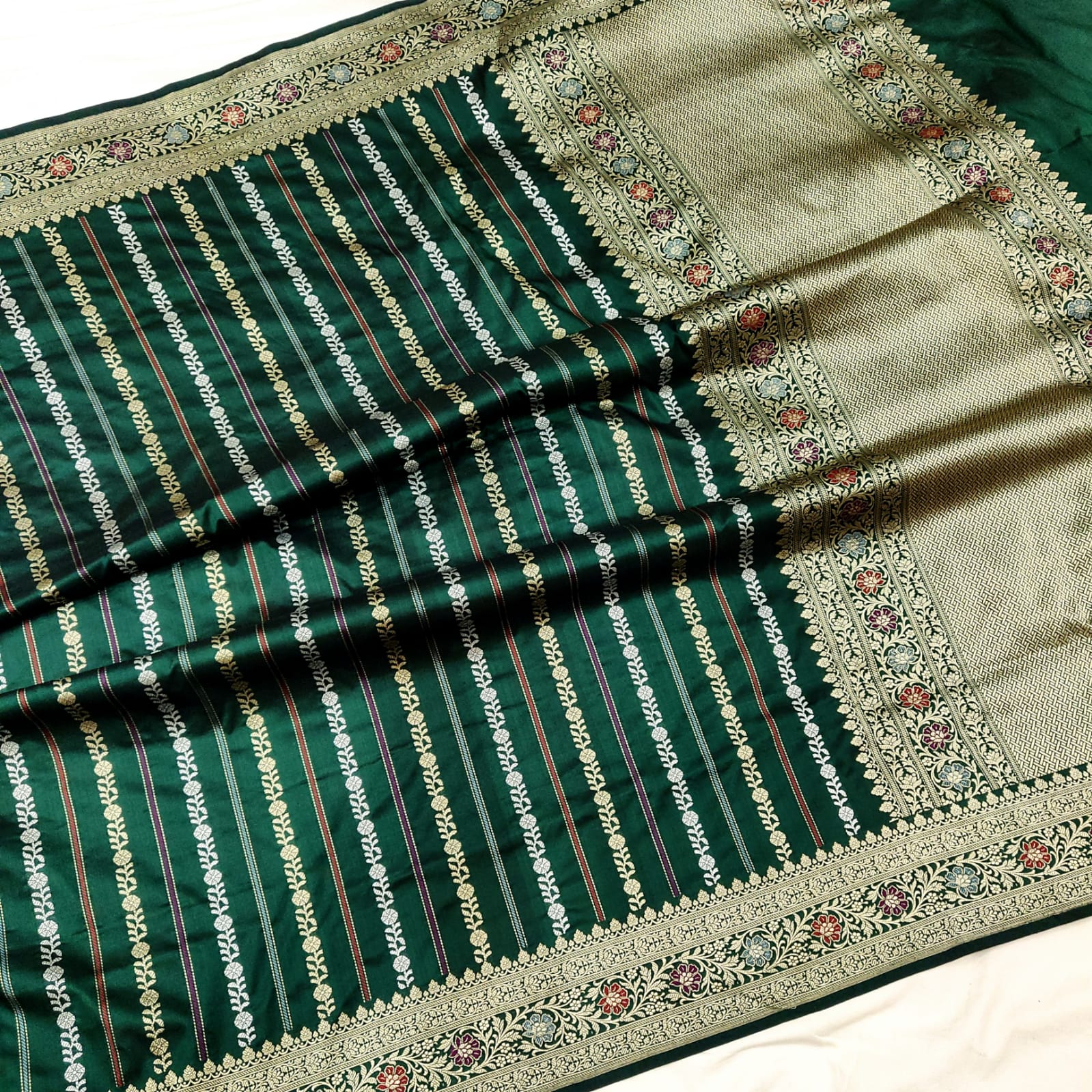 Livani handwoven Katan silk saree - Saffronfashionindia