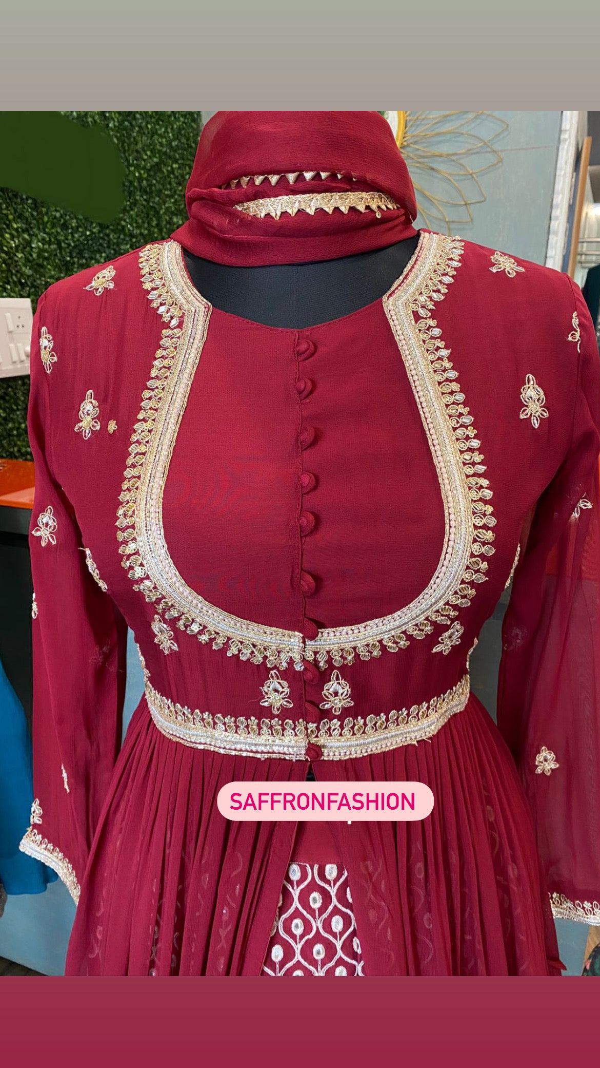 Noshina long gown - Saffronfashionindia