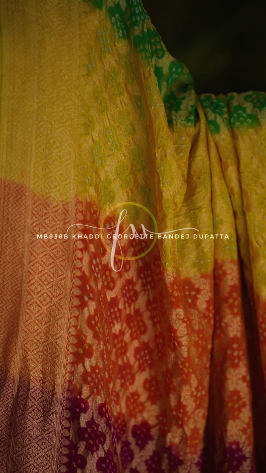 Colourful bandhej dupatta/beautiful dupatta - Saffronfashionindia