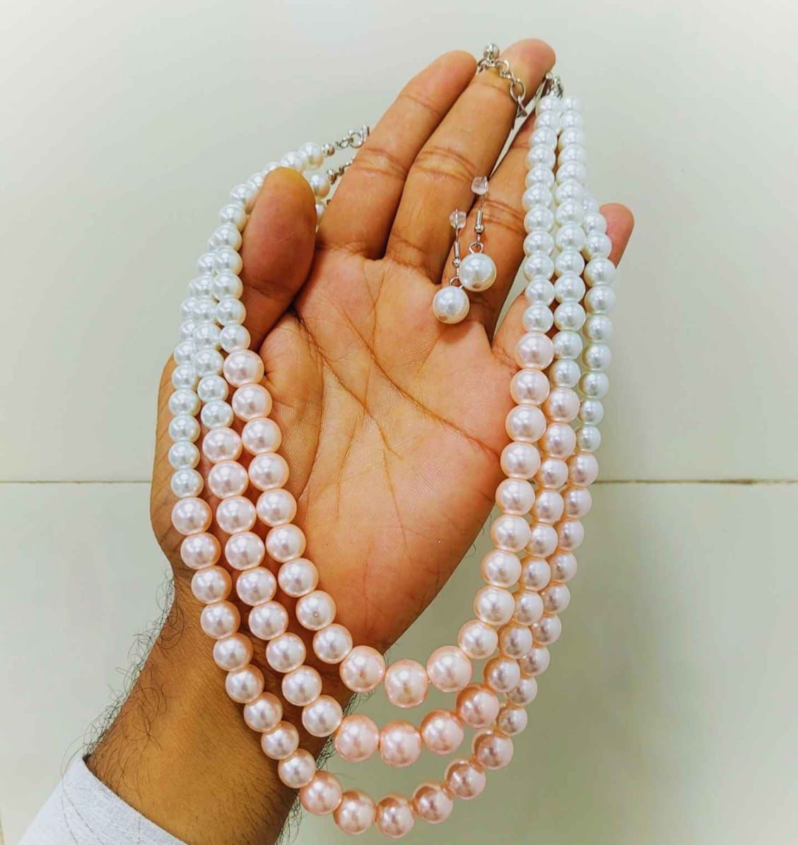Pearl exclusive necklace set - Saffronfashionindia